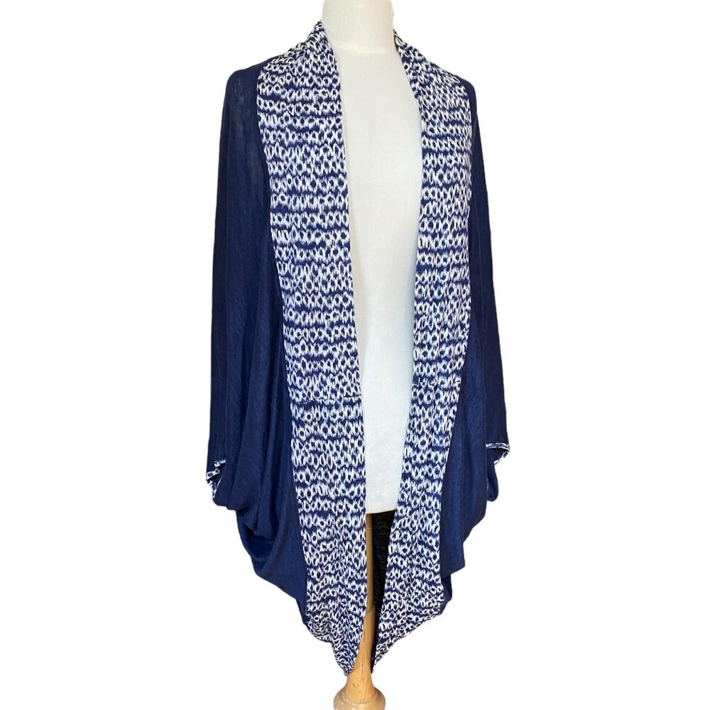 Saturday Sunday Anthropologie Linen Cocoon Cardigan Coastal Oversized-M/L